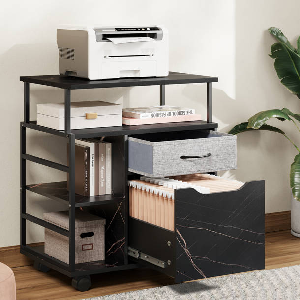 Ebern Designs Oakbrook Reversible LShape Credenza Desk & Reviews Wayfair